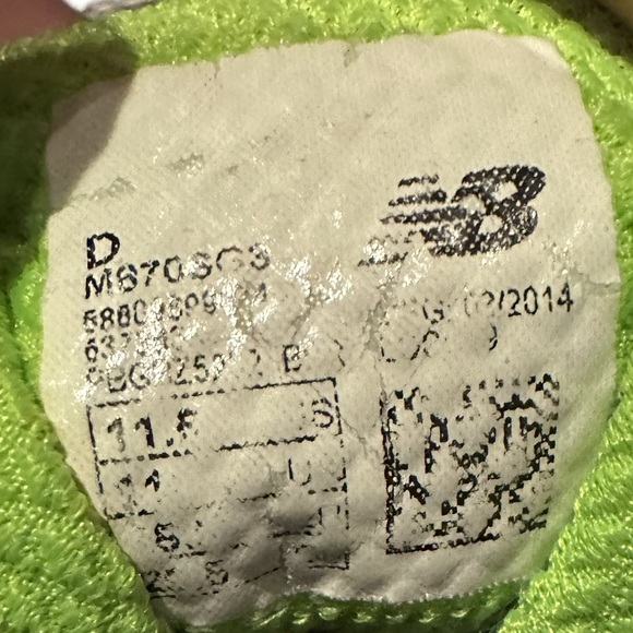 NB NEW BALANCE SNEAKERS RUN WALK ATHLETIC SZ 11.5 870v3 GRAY GREEN BLACK GLOW - Picture 6 of 14